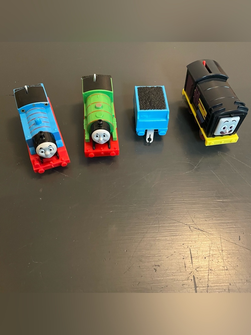Thomas & Friends Small Train Set with Blue, Green, Black and Yellow Cars